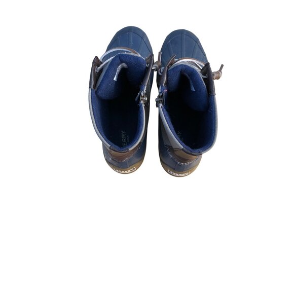Sperry Womens Duck Boots 10 M Leather Upper Blue Waterproof Rubber Rain Garden - Picture 9 of 14